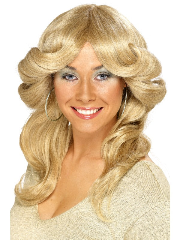 70s Farrah Fawcett Long Blonde Wavy Wig