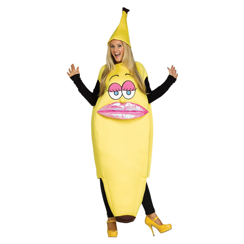 Female Licensed Womens Ms. Banana Costume Fancy Dress Cartoon Outfit