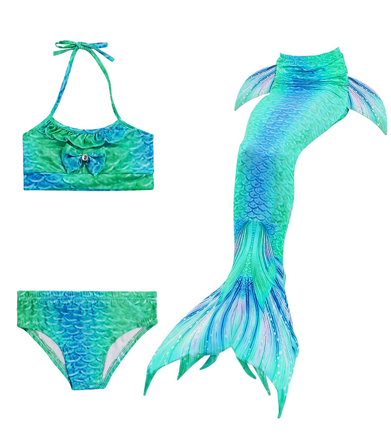 Girl Mermaid Tail Bikini Swimsuit Costume