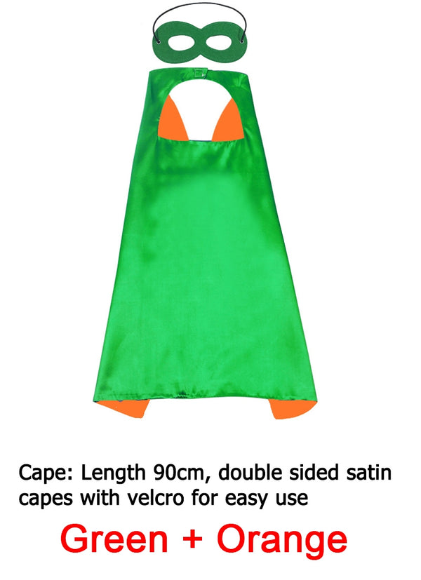 Green & Orange Double sided Cape & Mask Costume set