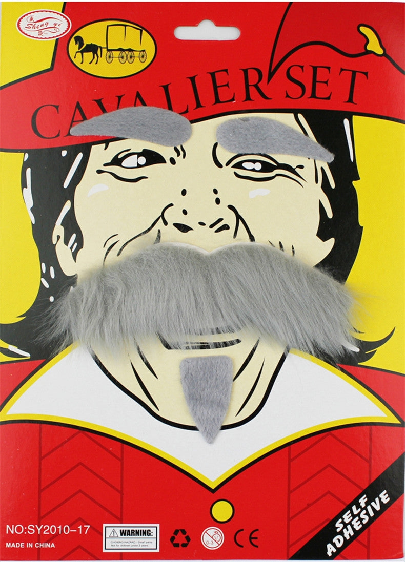 Grey fake mustache disguise