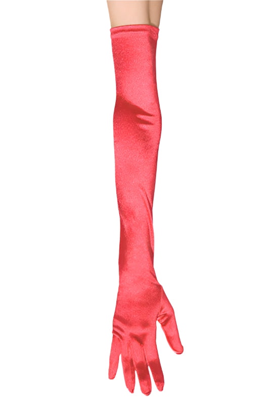 New Red Satin Lycra Gloves