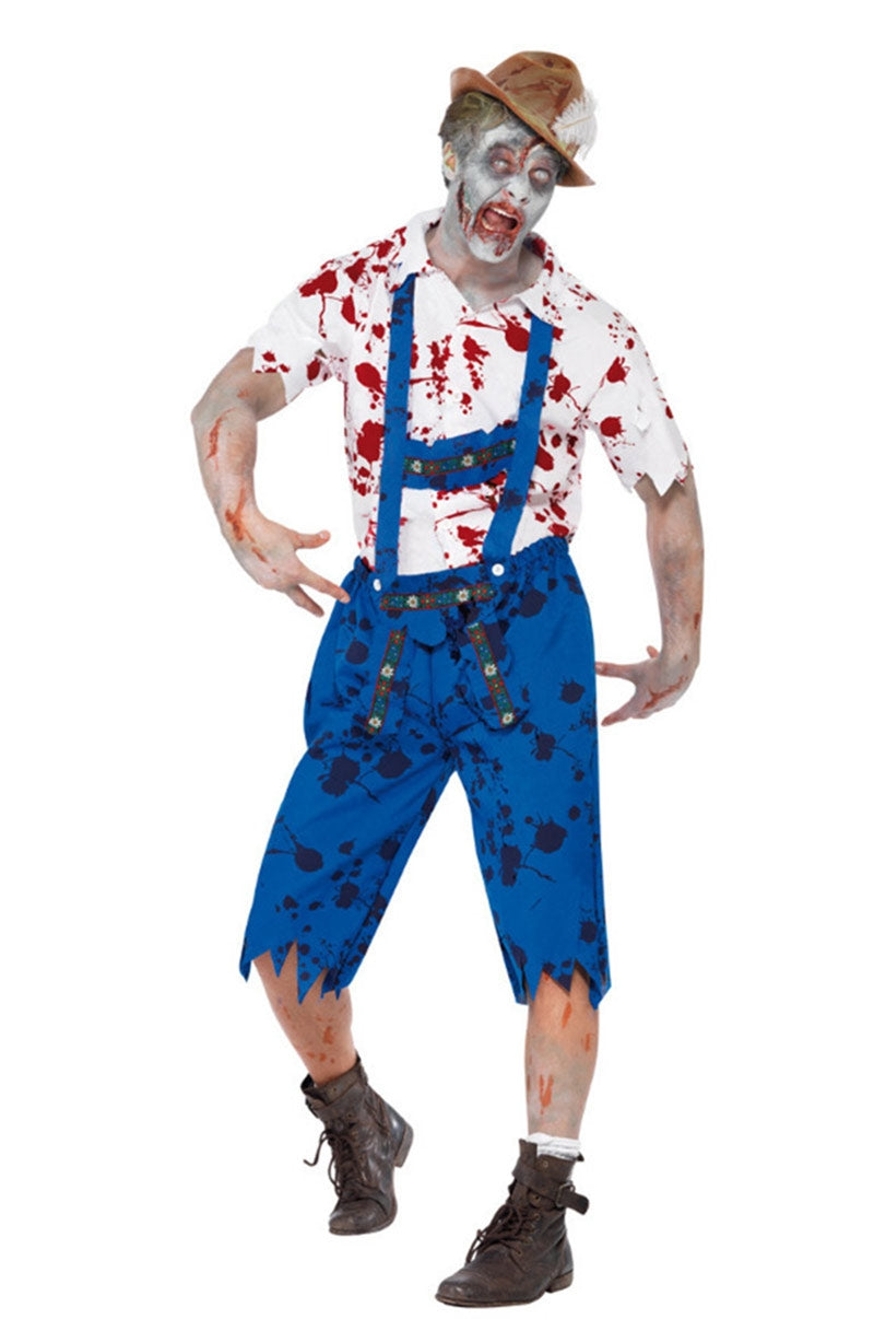 Mens Lederhosen Halloween Zombie Costume