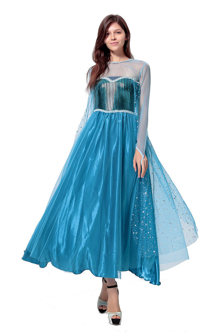 Frozen Ladies Snow Adult Elsa Frozen Princess Dress Costume