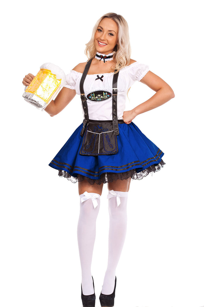Ladies Blue Oktoberfest Beer Maid Costume
