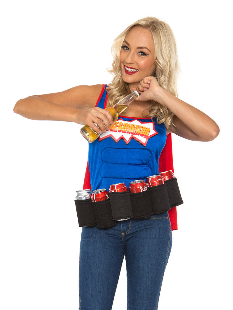 Ladies SuperHero Six-Pack Oktoberfest Costume