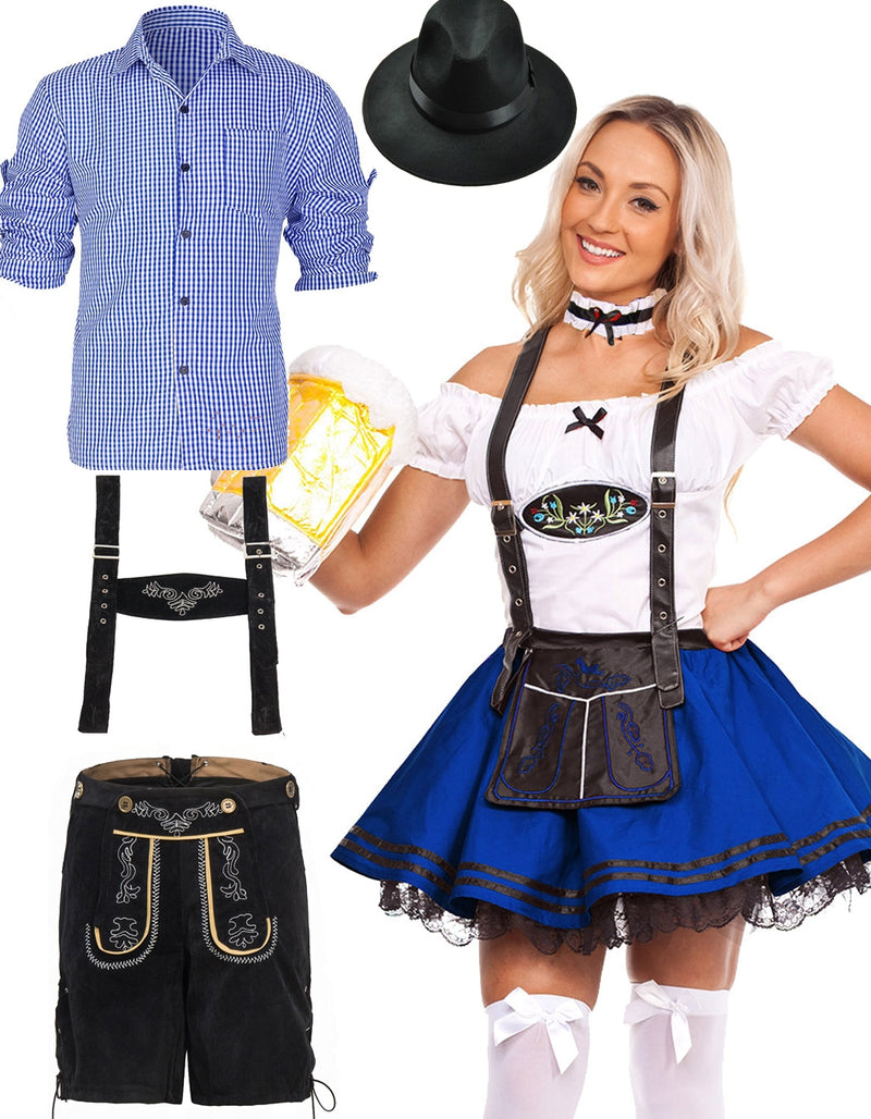 Couple Blue Oktoberfest German Beer Costume