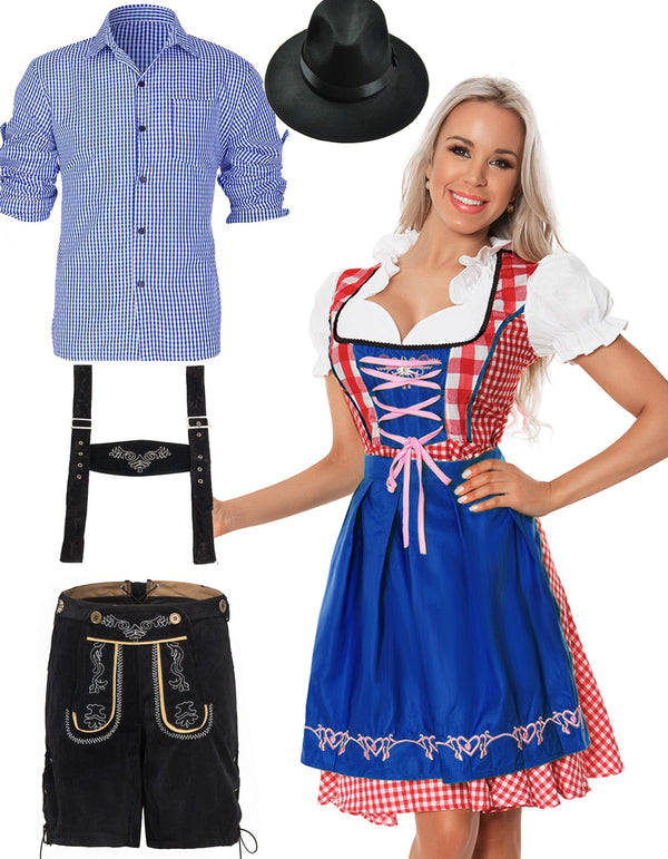 Couples Alpine Beer Maid Wench Costume