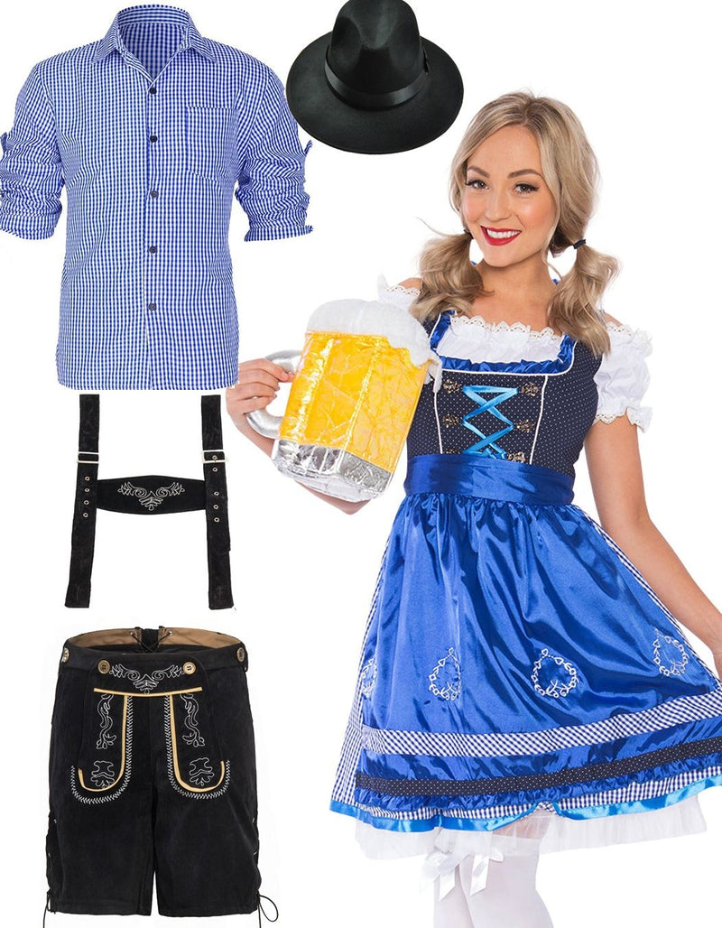 Couples Oktoberfest Beer Maid Dirndl German Costume