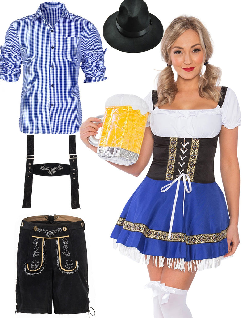 Couple Oktoberfest Beer Maid Vintage Costume