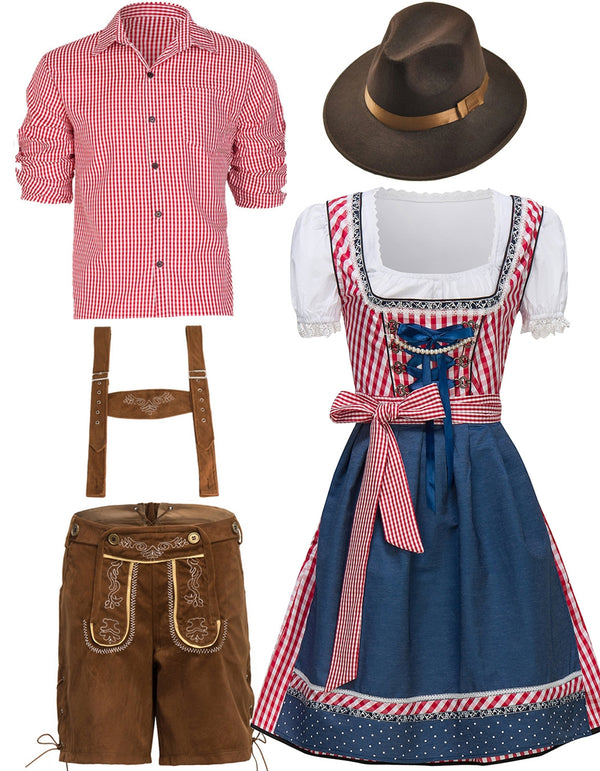Couple Lederhosen Oktoberfest Alpine Costume