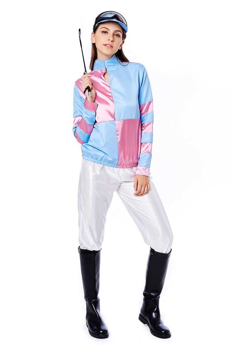 Womans Jockey Horse Racing Rider Ladies Uniform Fancy Dress Costume Outfit Hat