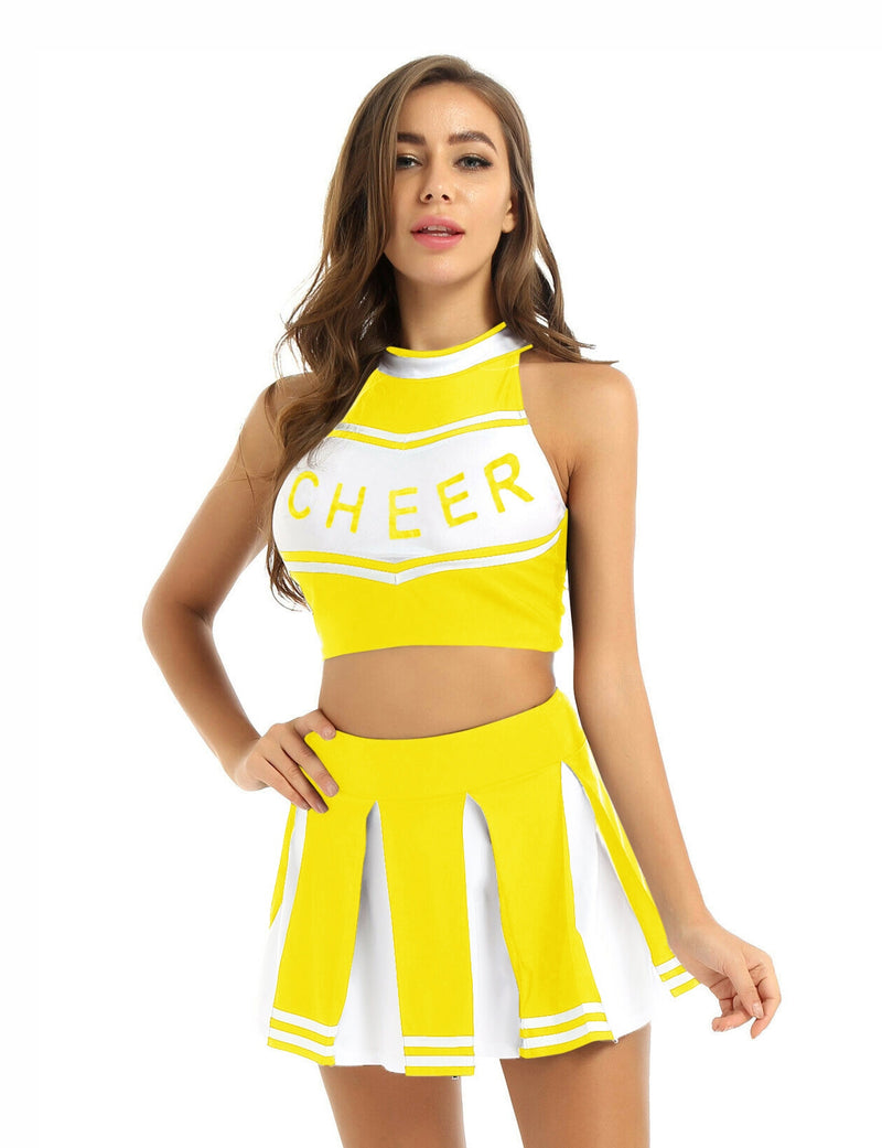 Yellow Cheerleader School Girl Uniform Costume
