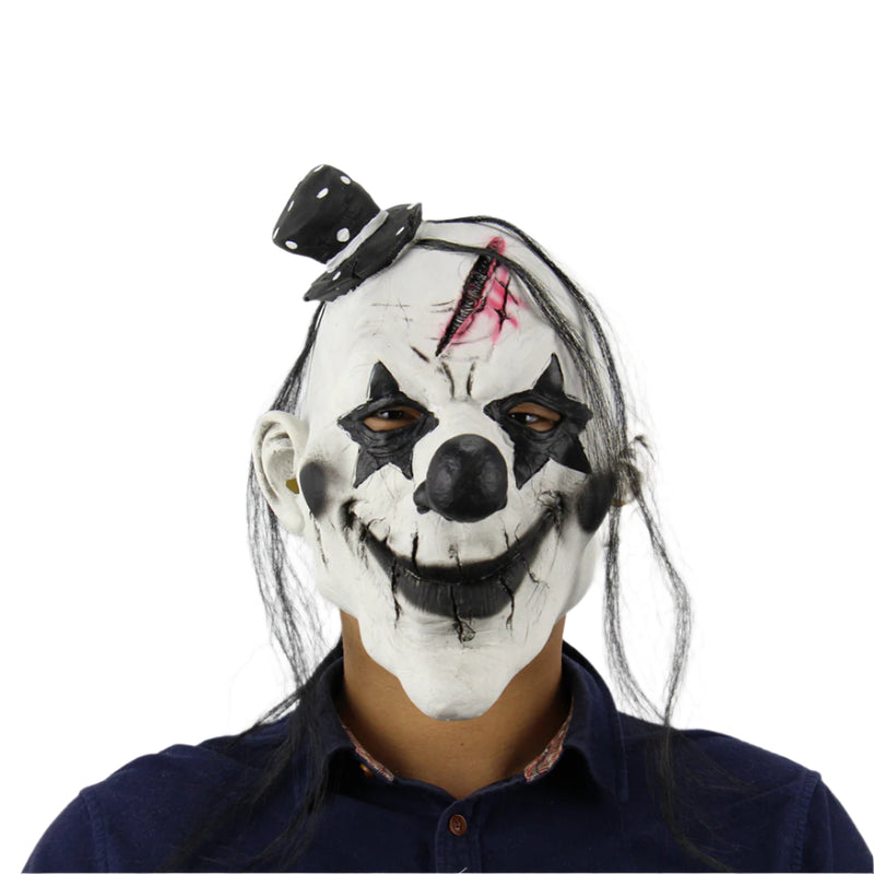 Halloween Prank Horror Scary Movie Rubber Latex Twisty Clown Overhead Mask