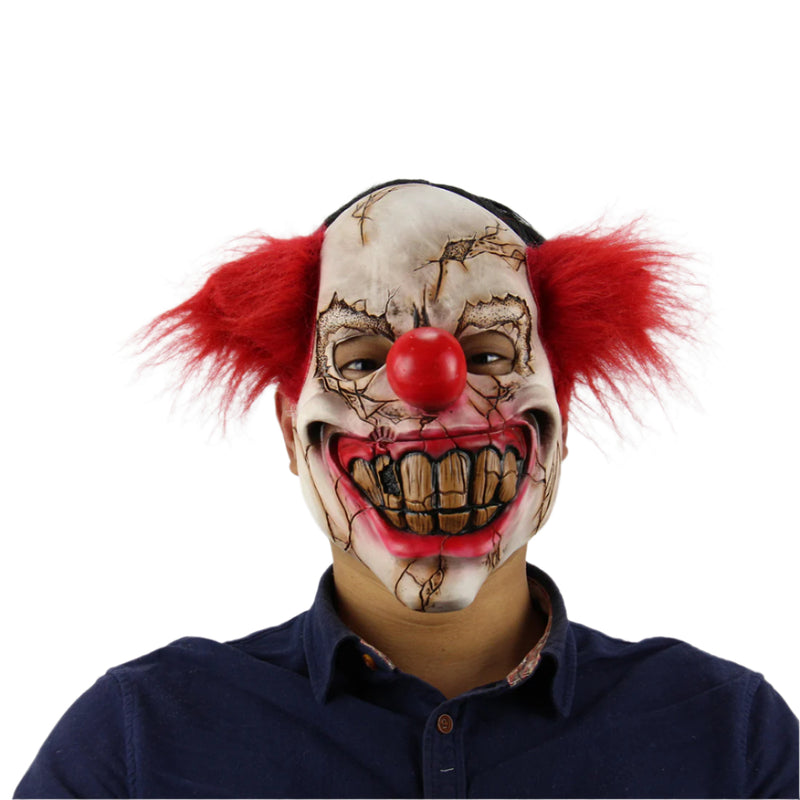 Halloween Prank Horror Scary Movie Rubber Latex Twisty Clown Overhead Mask