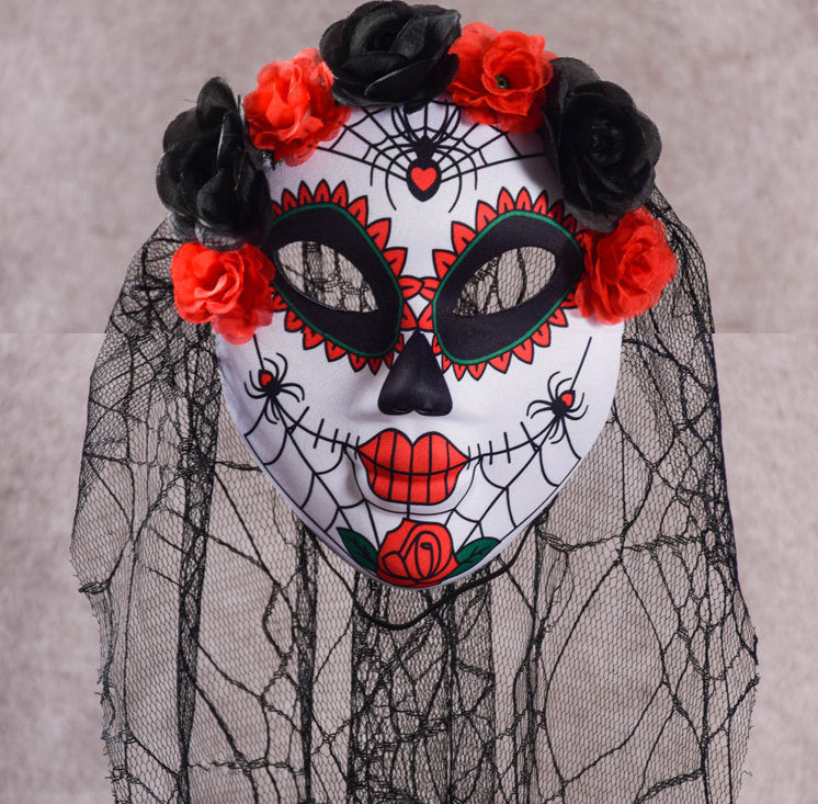 Day of the Dead Mask Adults Halloween Sugar Skull Fancy Dress Accessory Skeleton