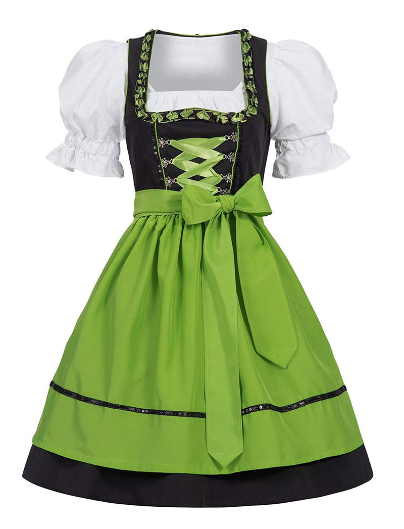Green Ladies German Bavarian Beer Maid Vintage Costume