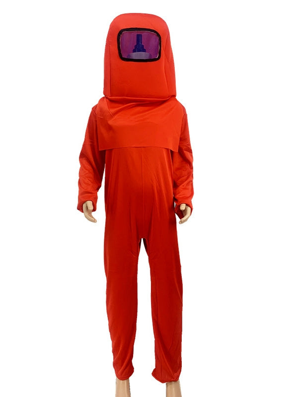 Kids Game Among Us Cosplay Costume Boys Girls Red Jumpsuit437