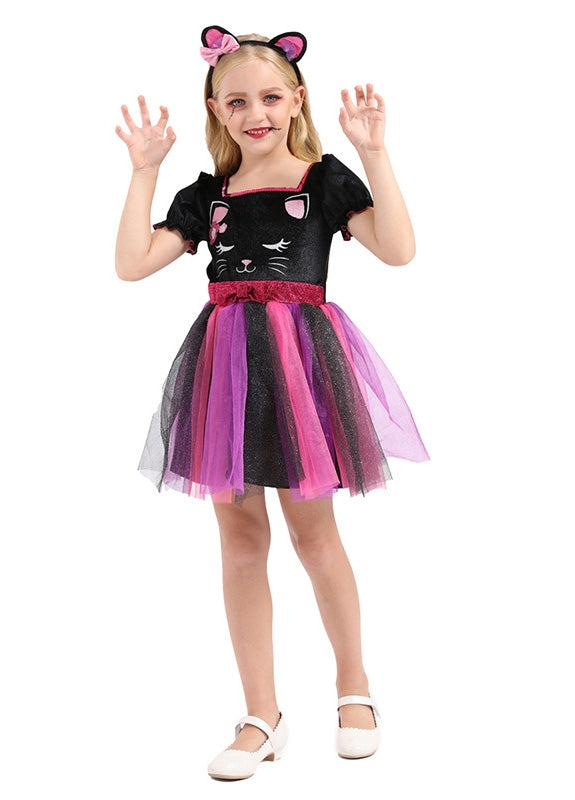 Girls Cute Cat Book Week Tutu Dress Costume