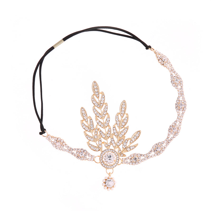 1920s Vintage Gold Headband Great Gatsby Flapper Headpiece
