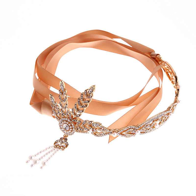 Gold 20s Headband Vintage The Great Gatsby Flapper Headpiece