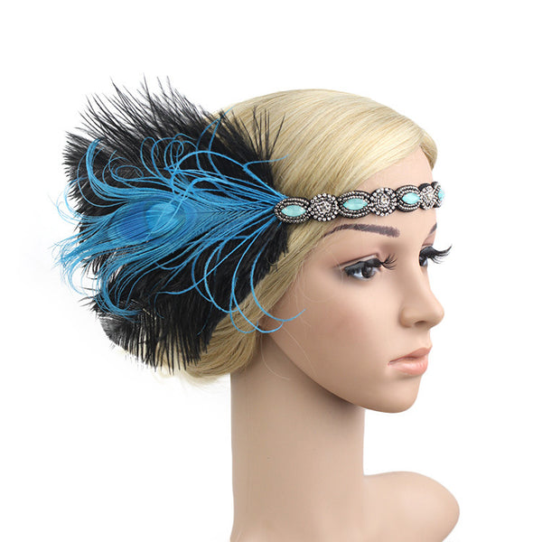 1920s Headband Feather Great Gatsby Flapper Headpiece