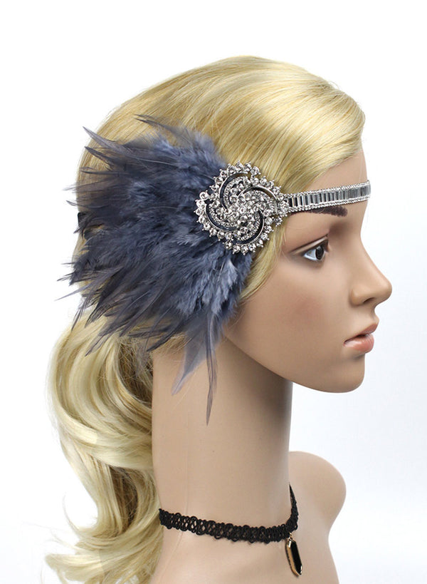 1920s Headband Feather Great Gatsby Flapper Headpiece