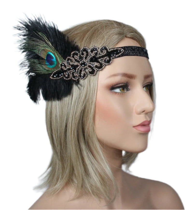 1920s Headband Feather Flapper Headpiece