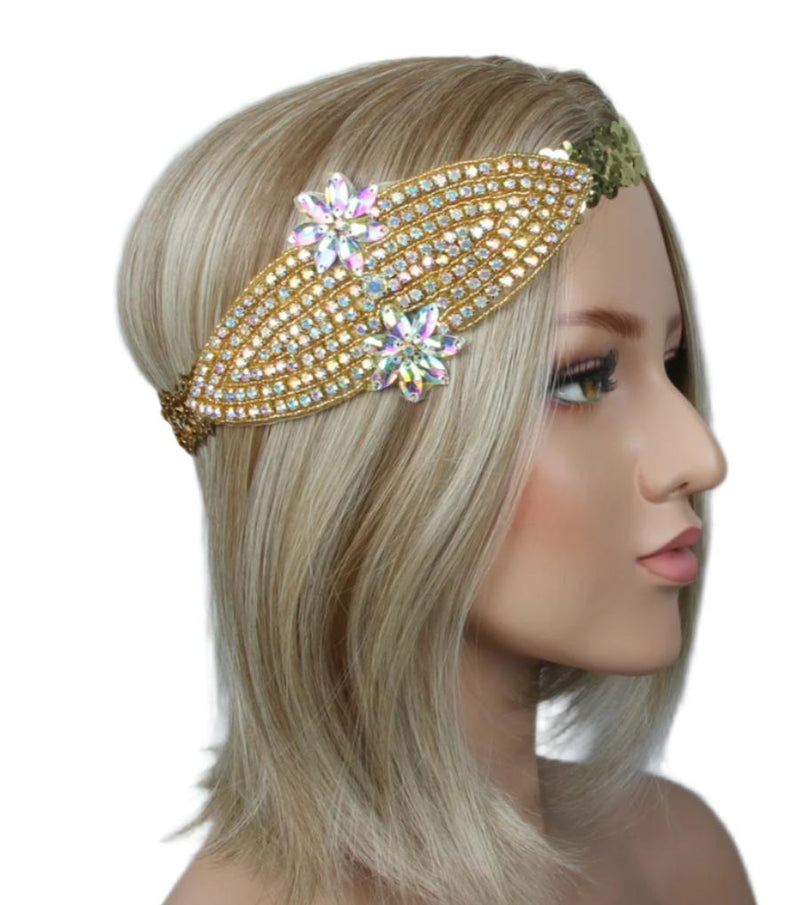 1920s Headband White Feather The Great Gatsby Flapper Headpiece