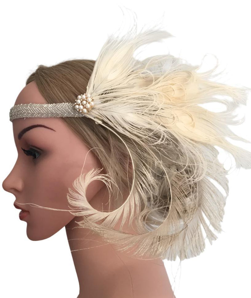 20s Feather Vintage Bridal Great Gatsby Flapper Headpiece