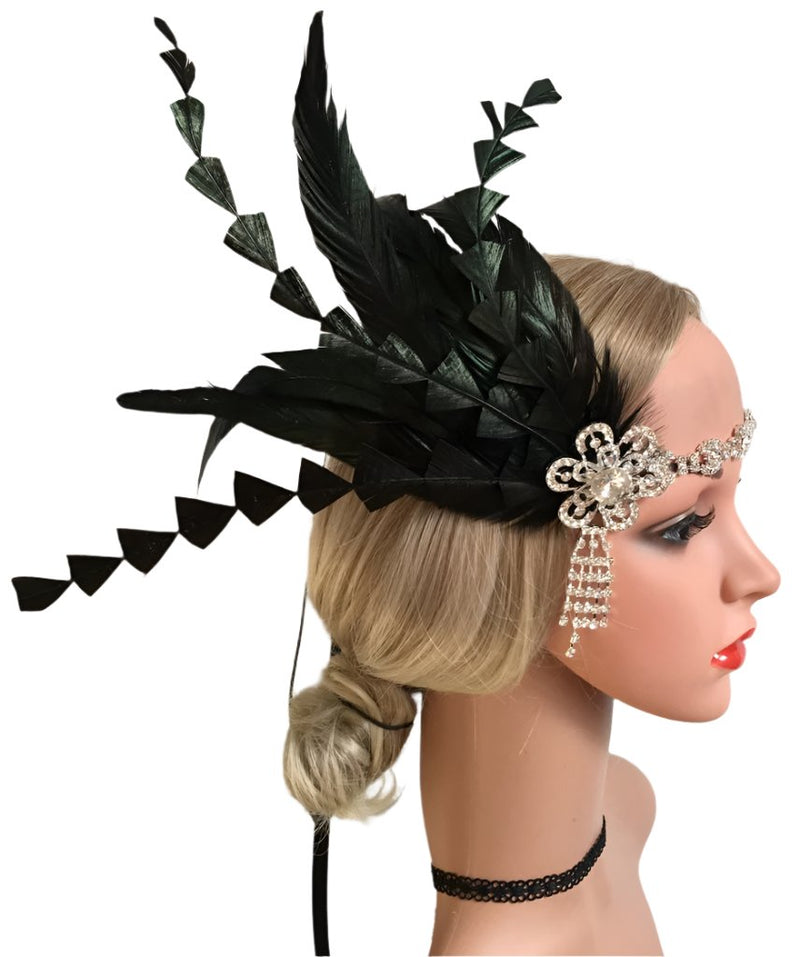 1920s Feather Vintage Great Gatsby Flapper Headpiece