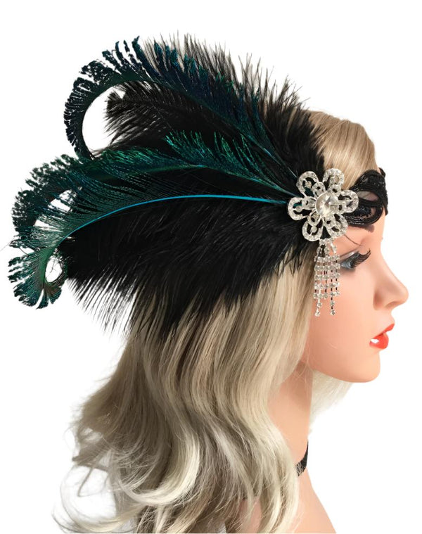 1920s Feather Great Gatsby Flapper Headpiece