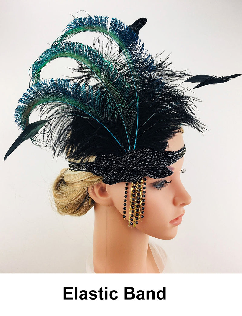 Great Gatsby 1920's Flapper Feather Headdress