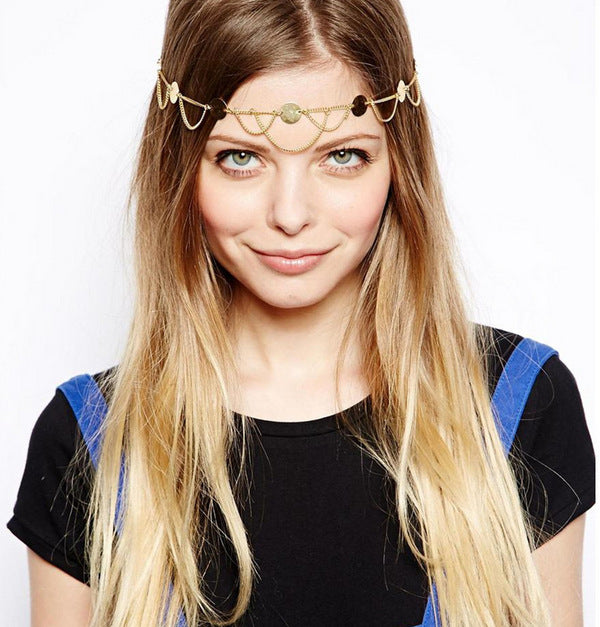 Deco 20s Flapper Chain Headband Great Gatsby Hairband
