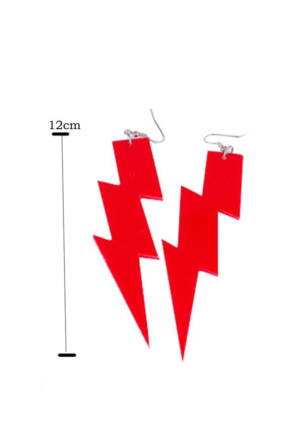 Red ROCK star 80s lightning EARRINGS