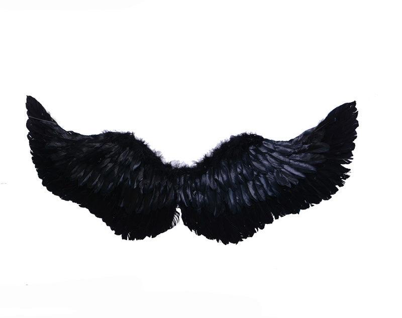 105cm X 45cm Feather Wings Black Angel Fairy Adults Costume Outfit Party Cosplay