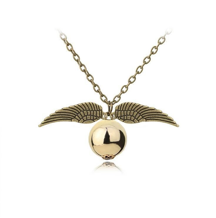 Quidditch Golden Snitch Gold Pocket Necklace Harry Potter Deathly Hallows
