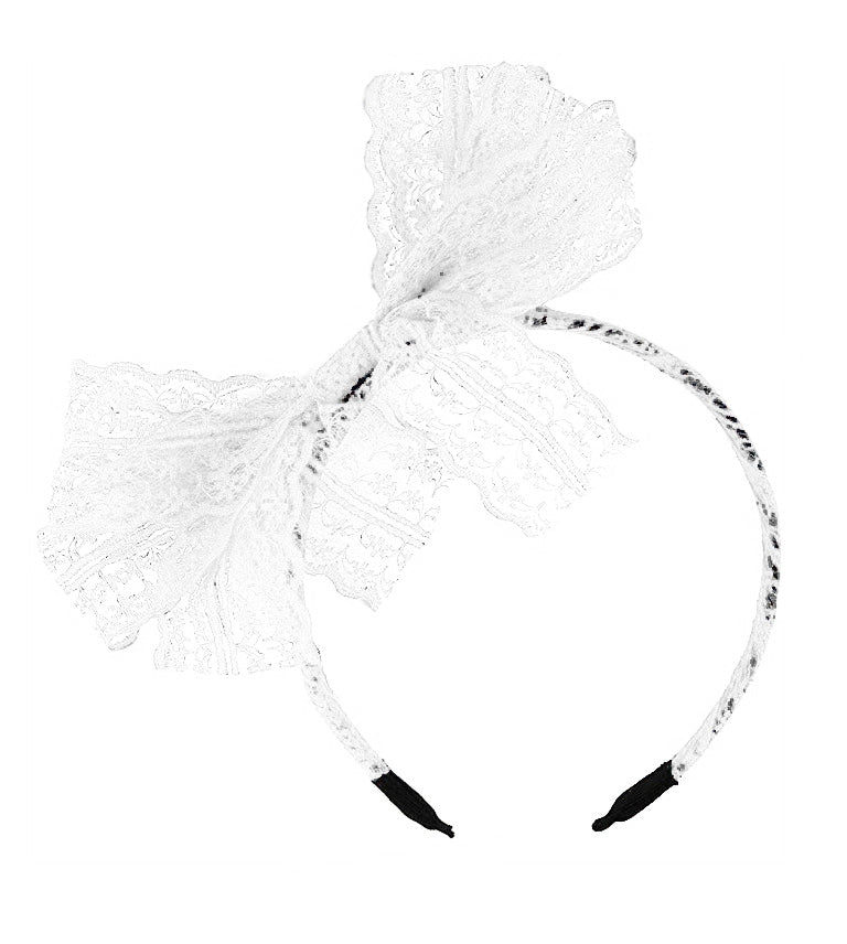 80s Party Lace Headband White