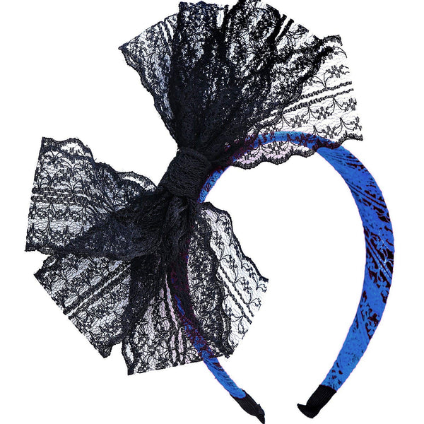 80's Party Lace Headband with Bow 80s Headbands