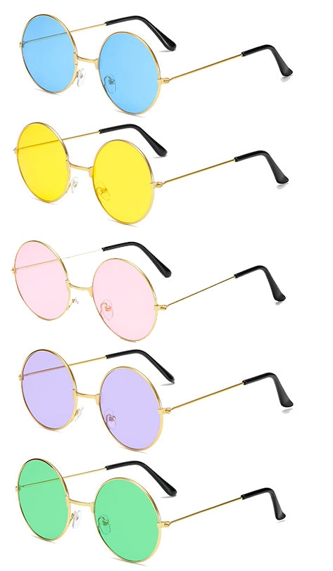 Sunglasses Retro 80s Round Gold Frame