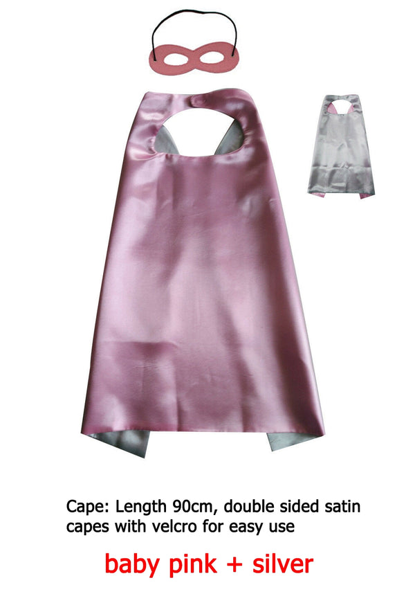 Baby Pink Double sided Cape & Mask Costume set