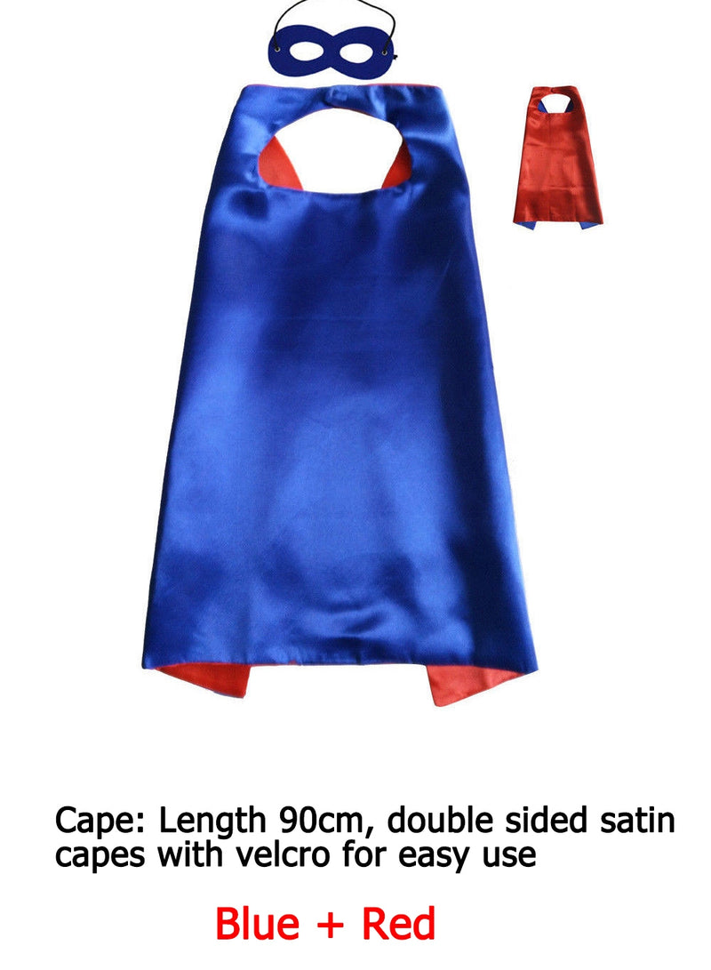 Blue Double sided Cape & Mask Costume set