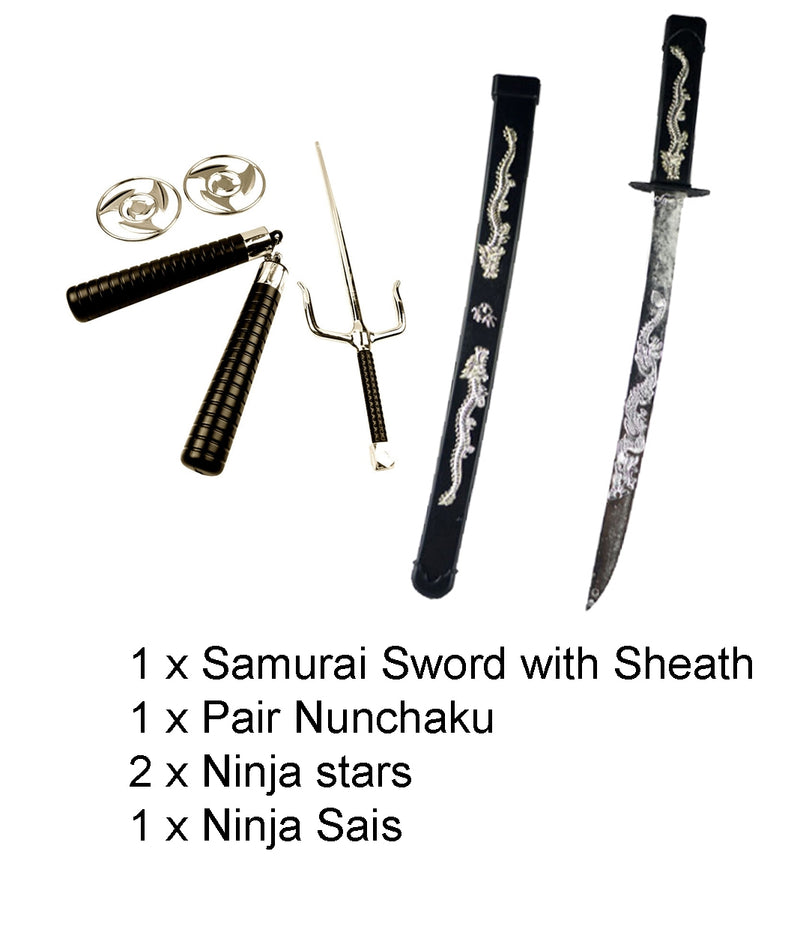 Kids Ninja Sword Toy Weapons Set Plastic