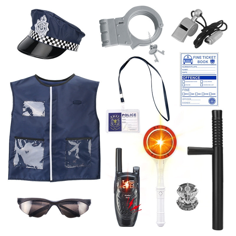 Kids Police Office Costume Set (10 items)