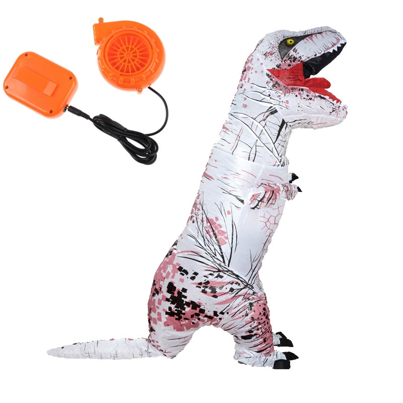 White ADULT T-REX INFLATABLE Costume Jurassic World Park Blowup Dinosaur TRex T Rex