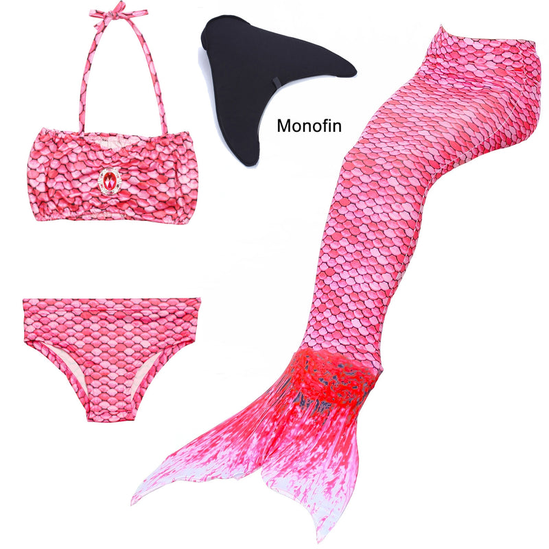 Girl Kids Swimmable Mermaid Tail Bikini Bathing Swimsuit Costume
