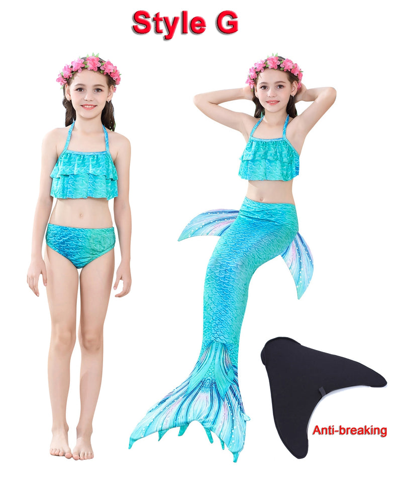 Girls Mermaid tails Swimmable Swimsuit Costume