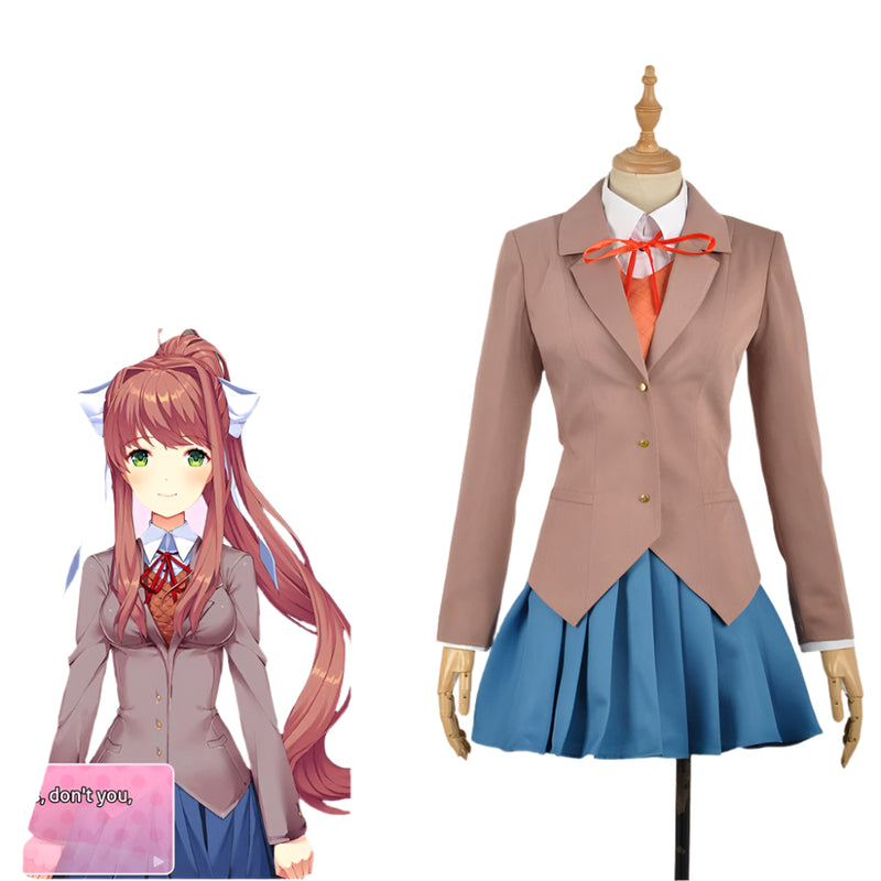 Doki Doki Literature Club Sayori Yuri Natsuki Monika Dress Cosplay Costume Suit