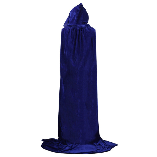 Blue Adult Hooded Velvet Cloak Cape Wizard Costume