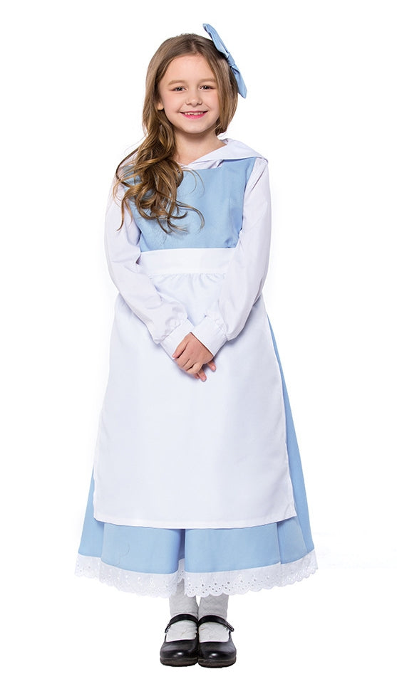 Girls Poor Victorian Maid Costume Retro Nanny Olden Days Costume